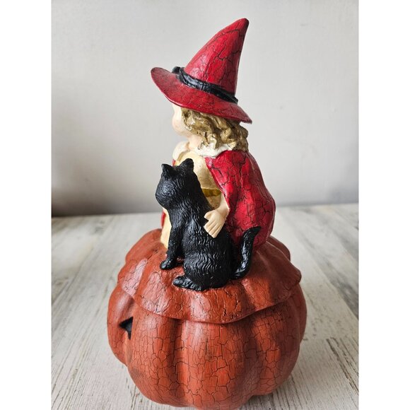 Bethany Lowe pumpkin Red Riding Hood cat Halloween decor jack-o'-lantern figurin - Picture 4 of 10